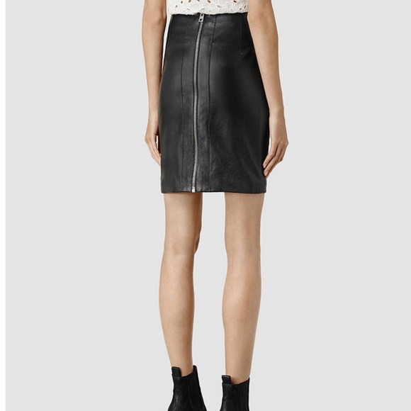 All Saints Skirts Allsaints Lucille Black Leather Skirt 8 Poshmark